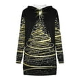 thumbnail image 3 of Herrnalise Women’s Dresses Summer 2024 s Casual With Pocket Christmas Print Long Sleeve LooseHooded Dress S-2XL, 3 of 4