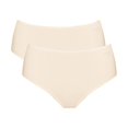 thumbnail image 1 of Sloggi Women's Briefs High Waist, 2-Pack - GO High Waist C2P, Underwear, Panties, Lace, Cotton, Logo, Unicoloured Beige XS (X-Small), 1 of 7
