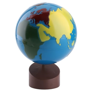 Montessori Geography Material Globe Of World Parts Kids Early Learning Toy