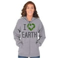 thumbnail image 3 of I Love Earth Reduce Reuse Recycle Unisex Fleece Graphic Zip Up Hoodie Brisco Brands 2X, 3 of 5