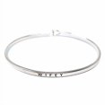 thumbnail image 2 of Me Plus Inspirational Wifey Positive Message Engraved Thin Bangle Hook Bracelet (Silver, Brass), 2 of 4