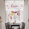 thumbnail image 3 of Gnomes Valentines Tie Up Curtains 45 Inches Long, Kitchen Window Curtains Over Sink, Pink Red Love Heart Eucalyptus Vintage Small Window Curtains Shade Balloon Curtains Valances for Bedroom 34"x45", 3 of 8