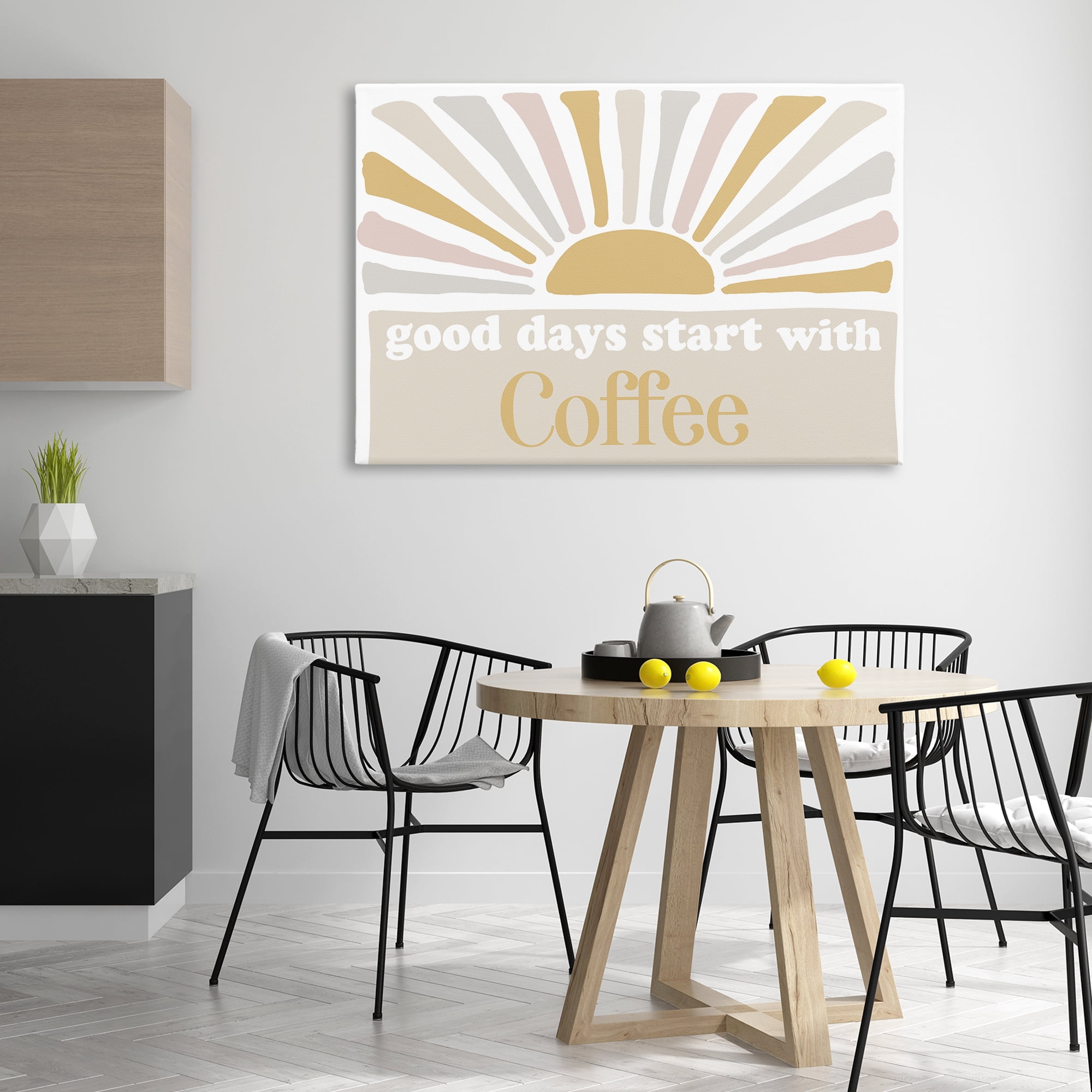 Stupell Industries Good Days Coffee Landscape Painting Gallery Wrapped Canvas Art Print Wall Art, 45 x 30
