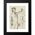thumbnail image 2 of Benjamin Robert Haydon 14x18 Black Modern Framed Museum Art Print Titled - Study of a Man with Outstreched Arm, 2 of 5