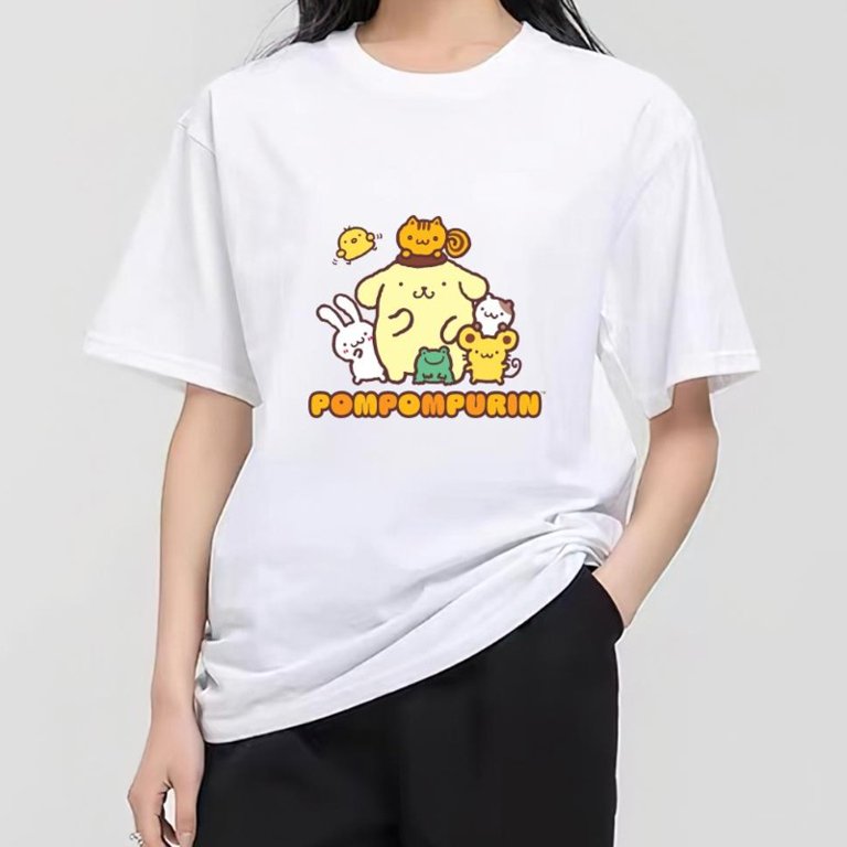 Sanrio Pompompurin T Shirt Women Couple Combination Clothes