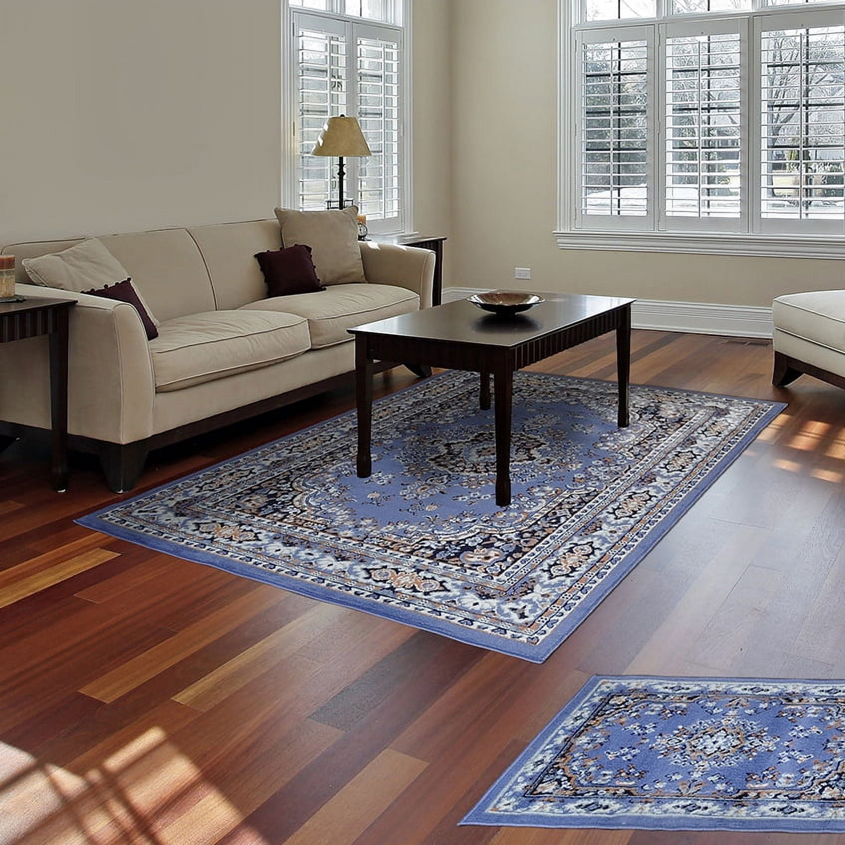 Traditional Area Rug Bordered Medallion Design Persian Oriental Rugs Carpet Runners