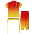 thumbnail image 4 of Miutii Kids Unisex Kung Fu Wing Chun Suit Traditional Tai Chi Uniforms Dragon Print Wing Chun Costume Red&Yellow 140, 4 of 9