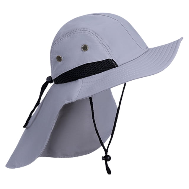 Sombrero de pesca shamjiam para senderismo al aire libre plegable con visera Gris claro