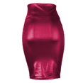 thumbnail image 5 of Aayomet Jupe en Cuir pour Femmes avec Fentes et Hanches Style Punk pour Femmes (Rouge, m), 5 of 5