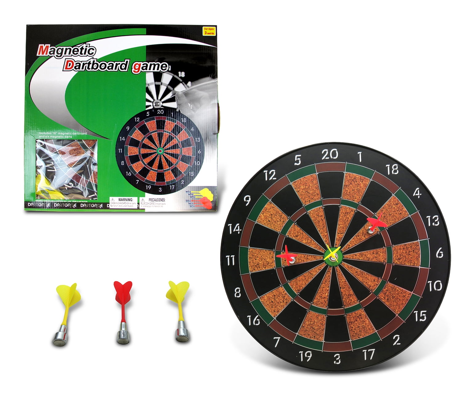 Mozlly Dartboard Pro Magnetic Darts Play Set, 16 Inch Dart Board Gaming  Room Man Cave Home Office Classic Active Game Easy Set Up Indoor Outdoors  Sports Themed Kids Teens Adults Toys 