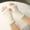 White, variant on Women’s Short Fingerless Knit Gloves Single Fur Trim Vertical Texture Tapered Wrist Band for Coffee Runs Beige