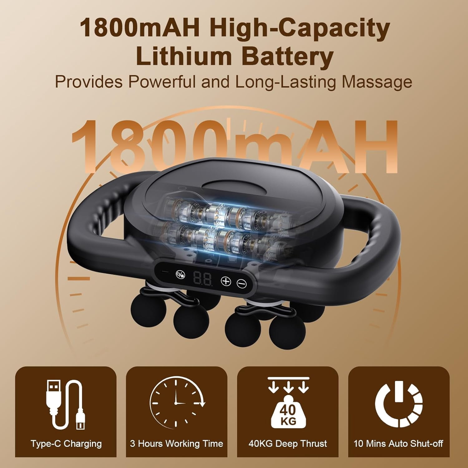 12 Head Massage Gun Deep Tissue with 9 Levels & 9 Modes Electric Percussion Massager for Full Body Muscle Pain Relief