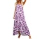 thumbnail image 1 of Moda Mujer Vestidos Cuello Redondo Verano Impresión Casual Sin Mangas Vacaciones Playa Vestido Largo Fridja  hjkh3054, 1 of 9