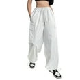 thumbnail image 5 of KelaJuan Women Fashion Cargo Pants Solid Color Low Waist Big Pockets Drawstring Long Pants Streetwear, 5 of 7