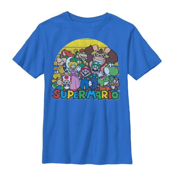 Boy's Nintendo Super Mario Crew Graphic Tee Royal Medium
