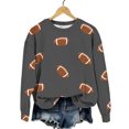 thumbnail image 2 of Sweatshirts for Women Long Sleeve Round Neck Ladies Rugby Print Casual Home Pullover Sweater, 2 of 7