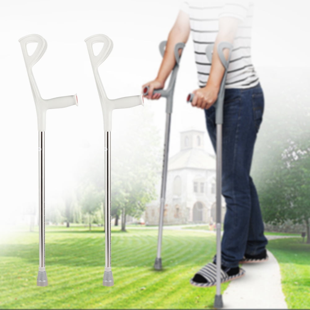 Garosa Fshape Safety Elderly Walking Stick Adjustable Telescopic Elbow