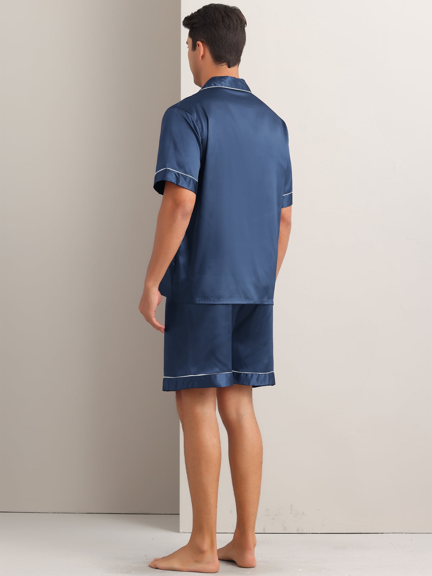 DARING DIVA Men's 2-Piece Short Sleeve Sleepwear Loungewear Pajama 2XL Blue