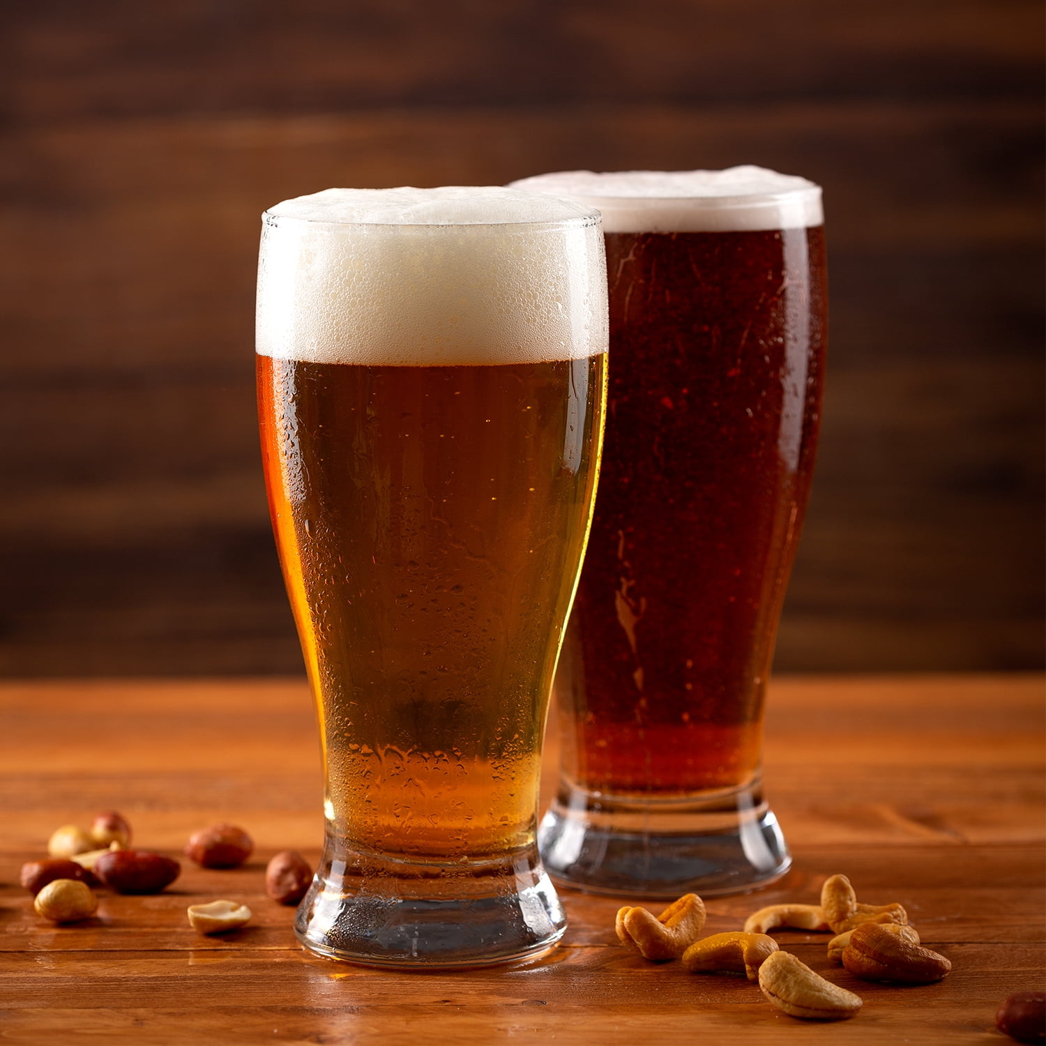 CRYSTALIA Beer Glasses, Tall Clear Drinking Glass, Classic Lager Stout