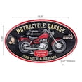 thumbnail image 2 of IH Casa Decor Embossed Oval Metal Sign Motorcycle Garage, 2 of 3