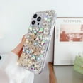thumbnail image 4 of for iPhone 11 Pro Max Bling Rhinestone Case with Wrist Lanyard, Cute Luxury 3D Diamond Butterfly Floral Shinny Sparkle Women Girl Strap Bumper Cover for Apple iPhone 11 Pro Max, Silver, 4 of 5