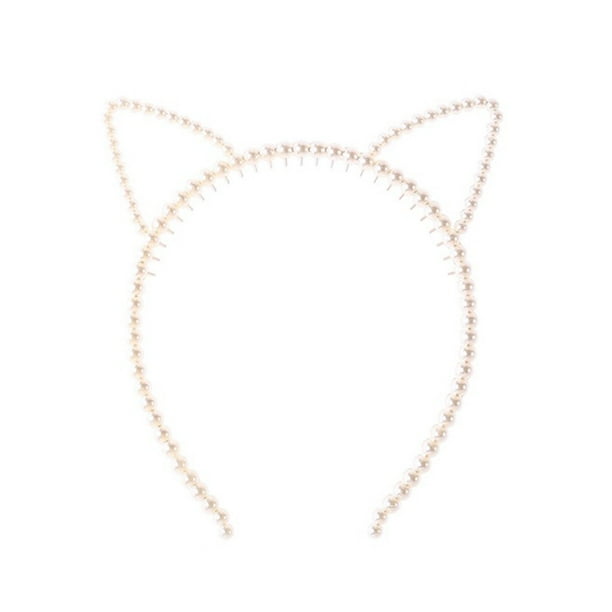 Perla de resina con forma de oreja para mujer, accesorio para el cabello, estilo elegante (beige)