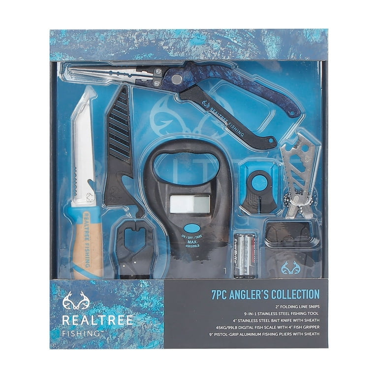 Realtree 7 Piece Angler's Collection Fishing Kit with Stainless