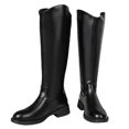 thumbnail image 6 of Xfvqtps Knee High Boots for Women Zipper Back Round Toe Block Low Heel Faux Leather Tall Boots, 6 of 9