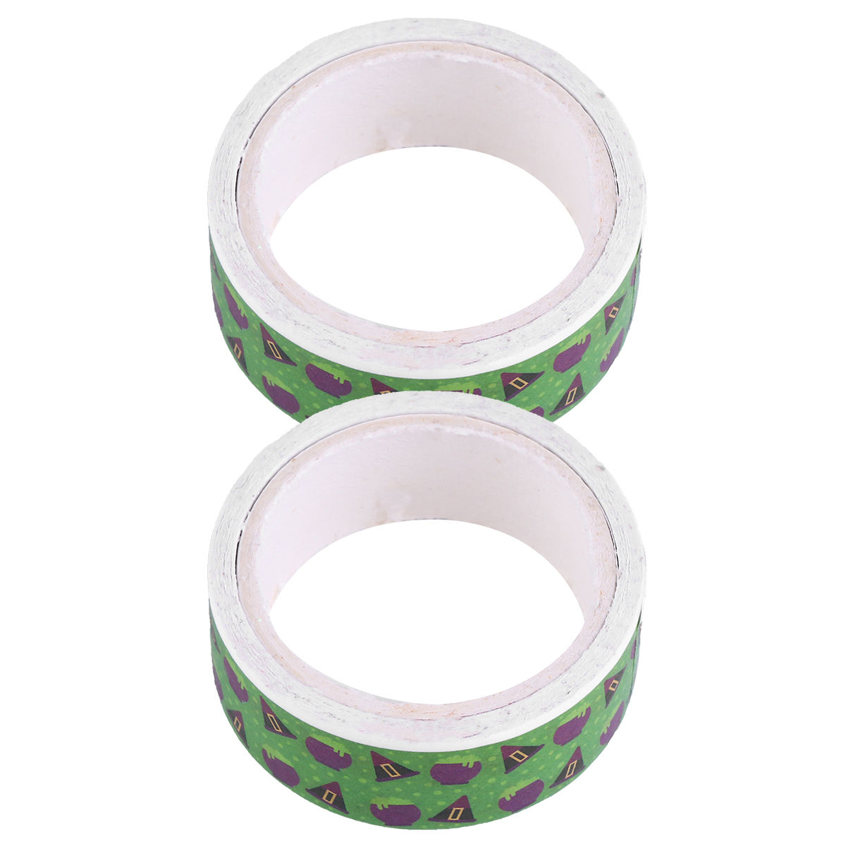 BESTONZON 2 Rolls of Tape Halloween Paper Tape DIY Color Tape DIY Glue