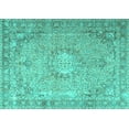 thumbnail image 1 of Ahgly Company Machine Washable Indoor Rectangle Persian Turquoise Blue Traditional Area Rugs, 5' x 8', 1 of 4