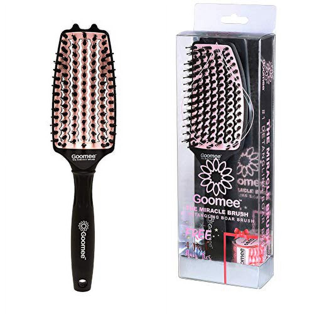 Straight and Curly Hair Detangler Brush – Detangling Brush with Nylon and Boar Bristles for Soft, Smooth, and Shiny Hair – Dry and Wet Detangle Brush with Vents for Fast Drying (Small, Blush)