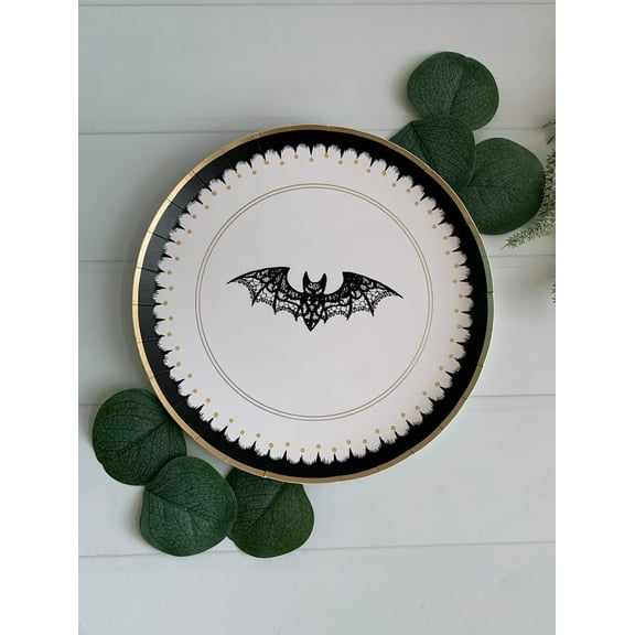 Lacy Bats Halloween Dessert Plates