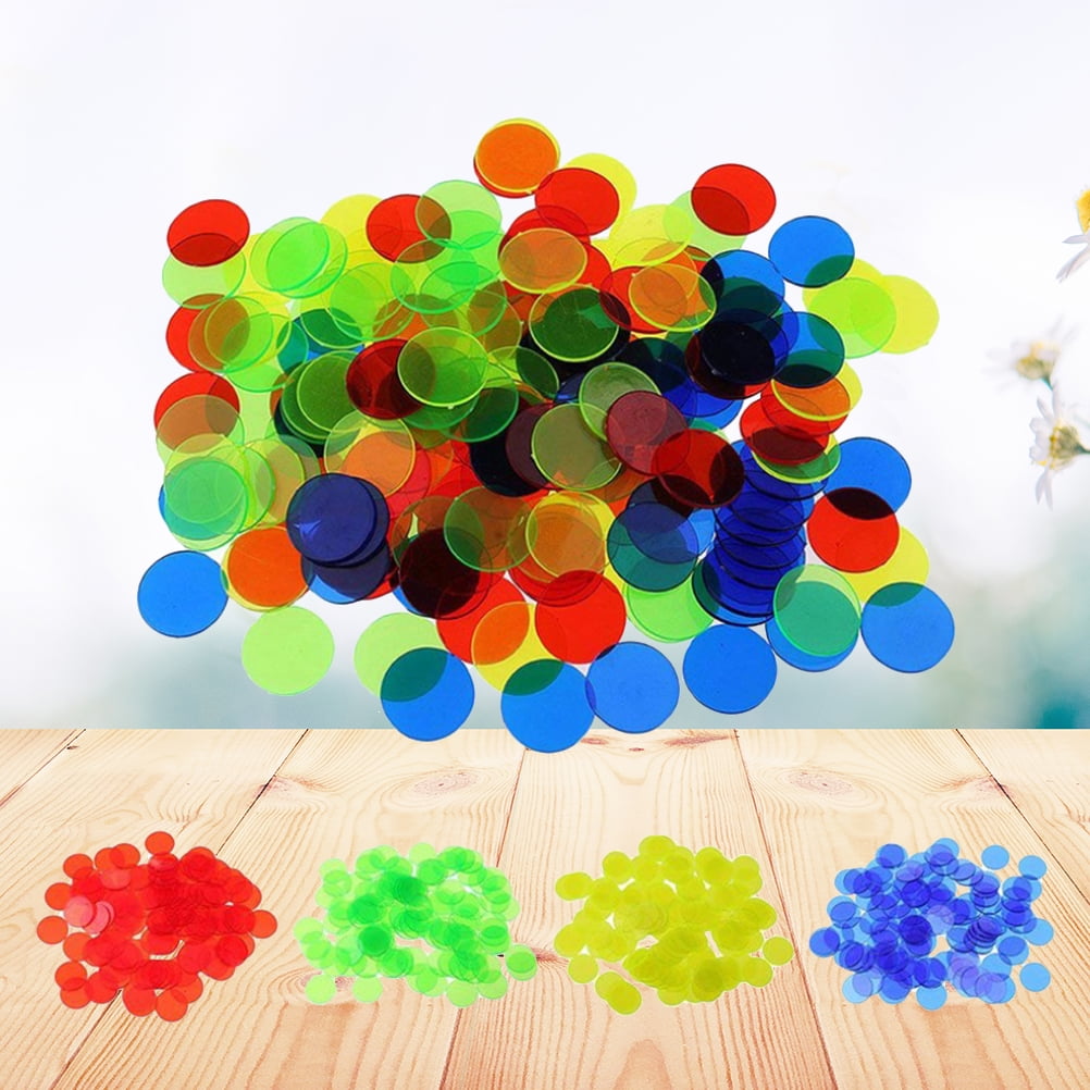 100pcs Colorful Transparent Bingo Game Accessories Counters Counting Bingo Chips Plastic Bingo Supplies Count Bingo Chips Mixed C