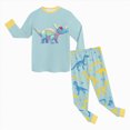 thumbnail image 5 of masbird 2 Piece Pajamas Toddler Kids Boys Girls Pajamas Cars Kids Pj's Long Sleeve Sleepwear Clothes Set Outfits Kids Pajamas(Light Blue,4-5 Y), 5 of 5