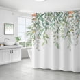 thumbnail image 1 of Cortina de baño, cortina de ducha de plantas verdes, impermeable y a prueba de moho, impresión digital 3D, partición de cortina de baño de bosque, no requiere perforación, xh26, 150*180, 1 of 1