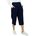 thumbnail image 2 of Bimba Women's Rayon Capri Culottes with Back Elastic Casual Summer Pants With Pockets Blue - Medium, 2 of 8