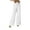White, variant on WQQZJJ Women's Pants with Pockets Elastic Waist Baggy Bootcut Flared Pants Solid Loose Casual Trousers Size S-2XL