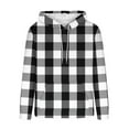 thumbnail image 6 of CFLVAEK Plaid Hoodies for Men Fall Winter Flannel Hoodie Big and Tall Long Sleeve Hooded Pullovers Casual Drawstring Sweatshirts with Pockets White XL, 6 of 6