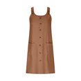 thumbnail image 4 of FcBaudy Camis Robe Sans Manches Col Rond, Robes pour Femmes, Robes d'Été pour Femmes Nouvelle Couleur Unie Robe Décontractée Ample et Confortable avec Bretelles Suspendues Robe Col Rond pour Femmes, 4 of 6