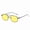 Black-Yellow, variant on Retro Square Sunglasses, UV400 Protection AC Lens Metal Frame Shades