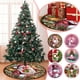 thumbnail image 2 of Falda de árbol de Navidad, alfombra para pies de árbol de Navidad, muñeco de nieve rosa, muñeco sin rostro rojo, alfombra debajo del árbol de Navidad, decoración del hogar, 2 of 5