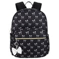 thumbnail image 1 of Madison & Dakota Black Bow 17 Inch Backpack with Laptop Pocket & Removable Sequin Keychain, 1 of 11