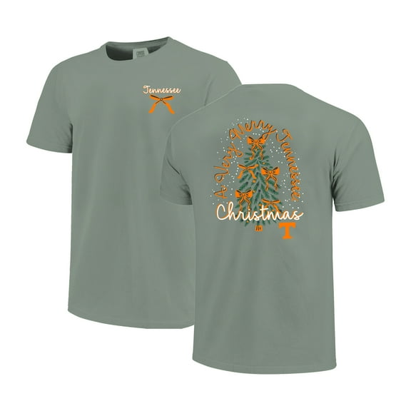 Women's Light Green Tennessee Volunteers Christmas Tree Comfort Colors T-Shirt