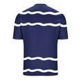thumbnail image 4 of YFNNUP Mens Summer Shirts Mesh Striped Short Sleeve Shirt Fashion Breathable Golf Tshirt Slim Fit Crewneck Short Sleeve Tee Top Dark Blue XL, 4 of 6
