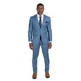 thumbnail image 2 of AZAR MAN Slim Fit Mens Solid Suit 2 Button Notch Lapel ZF10036A (38S, Slate Blue), 2 of 6