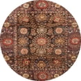 thumbnail image 1 of Ahgly Company Machine Washable Indoor Round Abstract Saffron Red Area Rugs, 3' Round, 1 of 7
