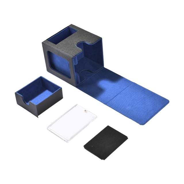 TISHITA Card Deck Box Card Carrying Organiser Case Trading Cards Case for 100+ Cards Blue Black