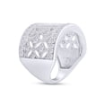 thumbnail image 5 of 1.88 CT Round And Baguette Cut White Simulated Diamond Art Deco Engagement Ring In 14K White Gold Over Sterling Silver (Color: White, Clarity: VVS1-VVS2, 1.88 Cttw) -7.5, 5 of 8