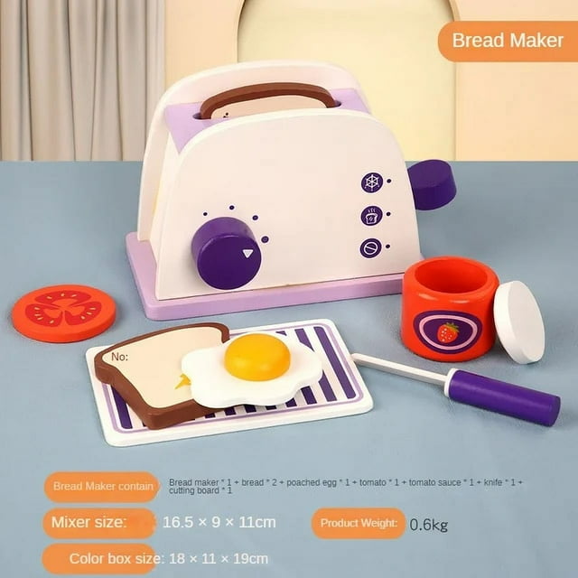 New Kids Wooden Pretend Play Sets Simulation Toasters Bread Maker Coffee Machine Blender Baking Kit Game Mixer Kitchen Role Toys