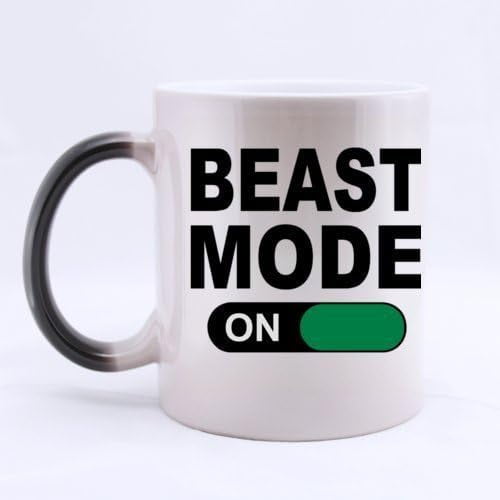 Funny ON-OFF BEAST MODE Heat Color Changing Mug Magic Coffee Mug Ceramic/11 Oz Morphing Mug - Best Gift For Birthday,Christmas And New Year